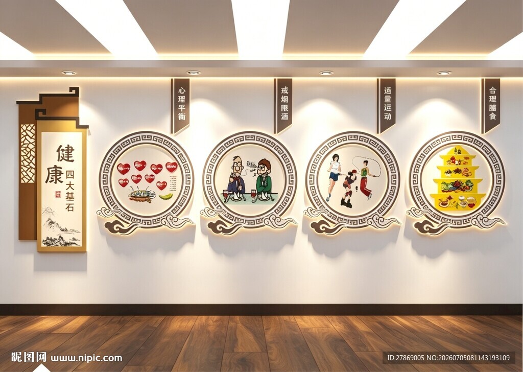 健康养生常知识文化墙展板