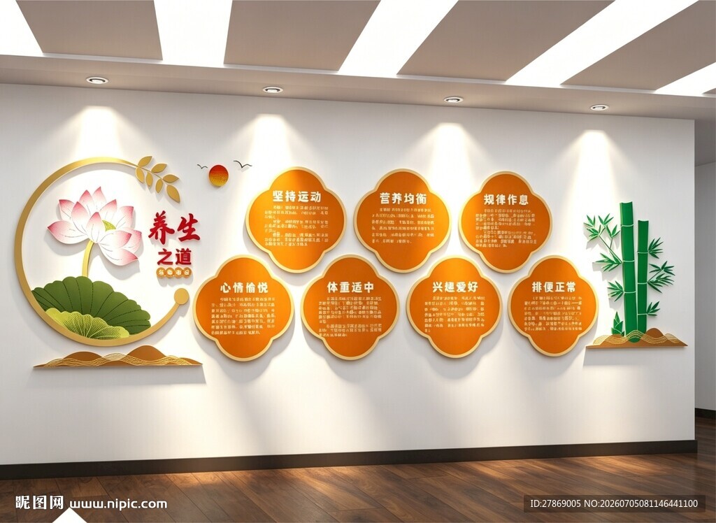 健康养生常知识文化墙展板