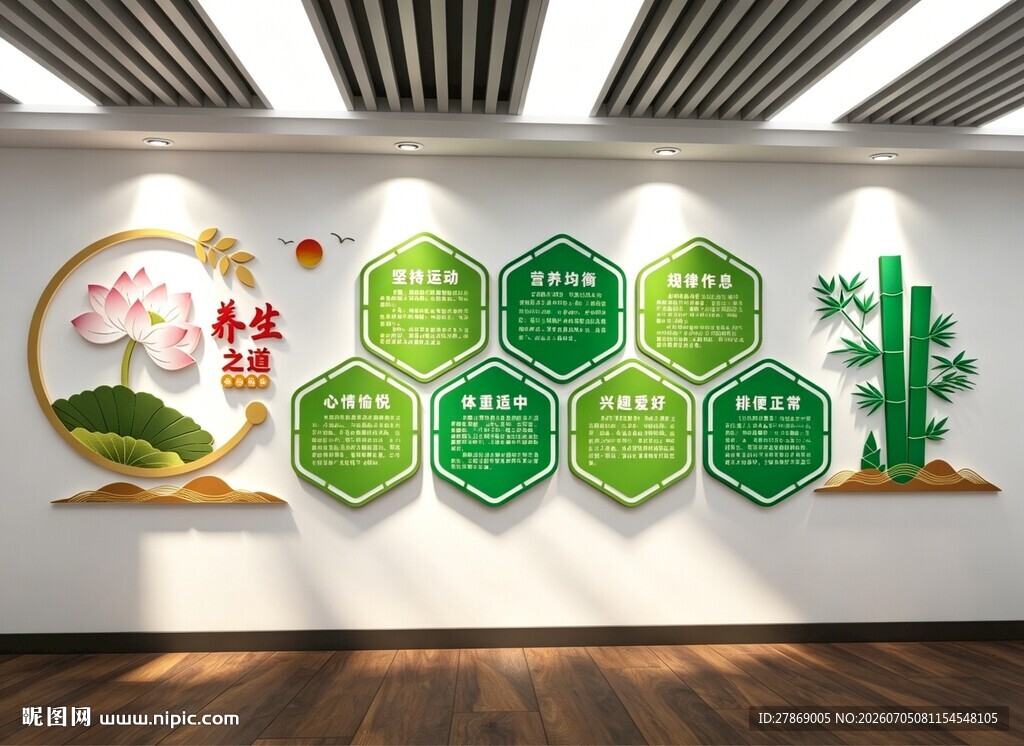 健康养生常知识文化墙展板