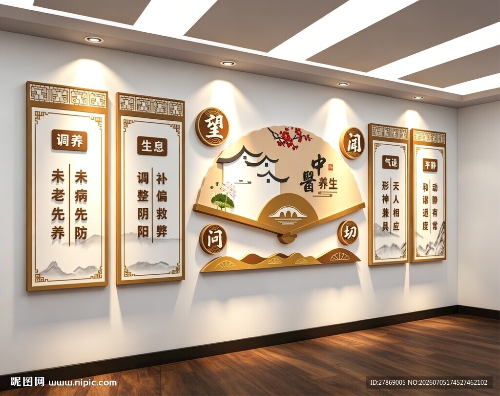 中医养生文化墙展板