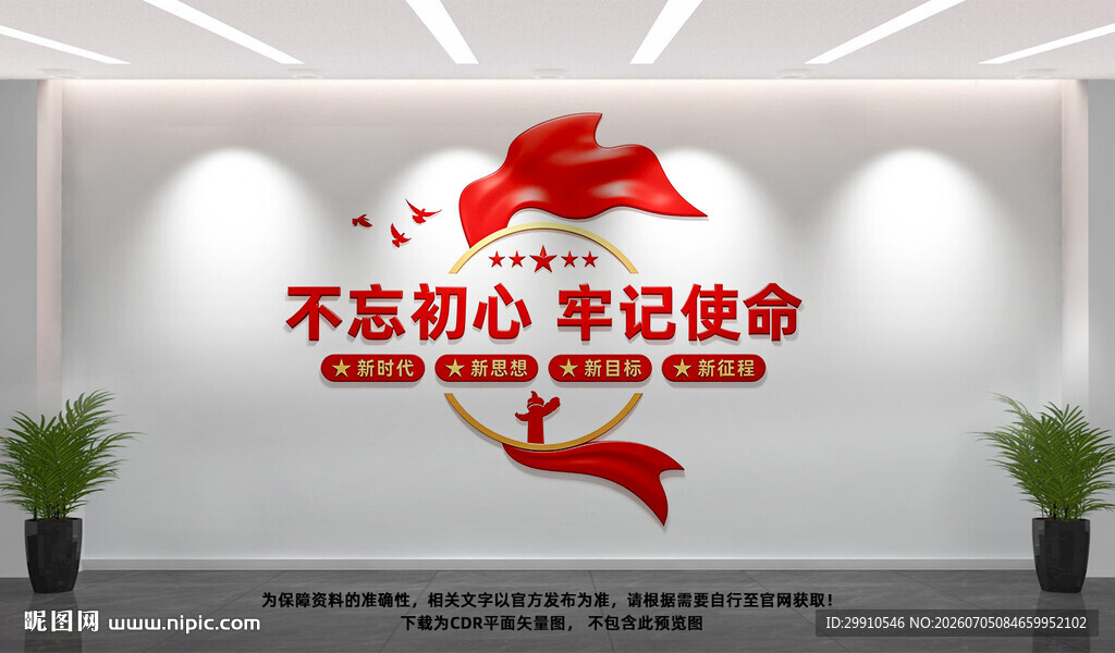 不忘初心党建文化墙