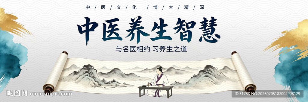 中国风中医养生展板