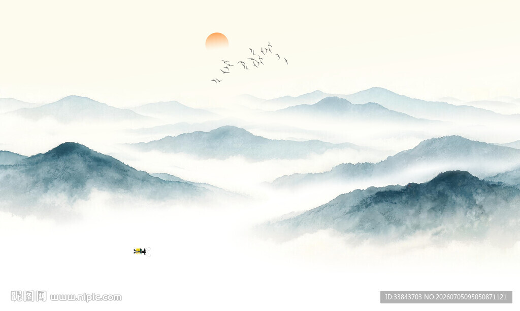 意境水墨山水画