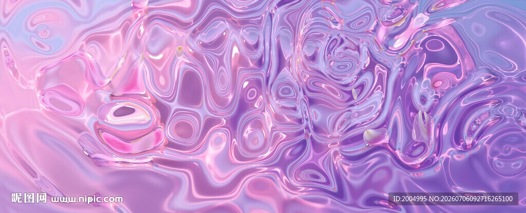 梦幻紫色抽象流体艺术画面