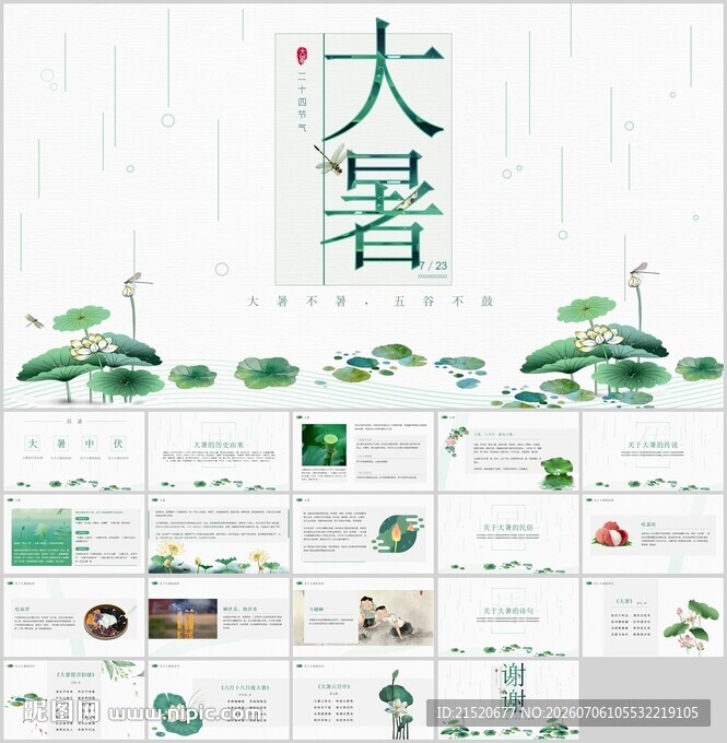 大暑节气PPT模板