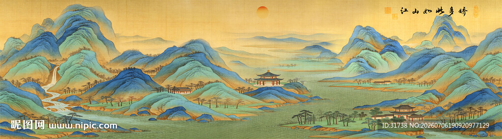 千里江山图装饰画