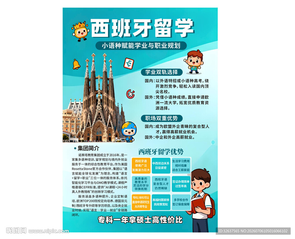 西班牙留学介绍海报