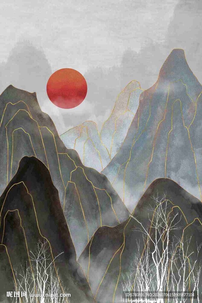 中式意境山水画