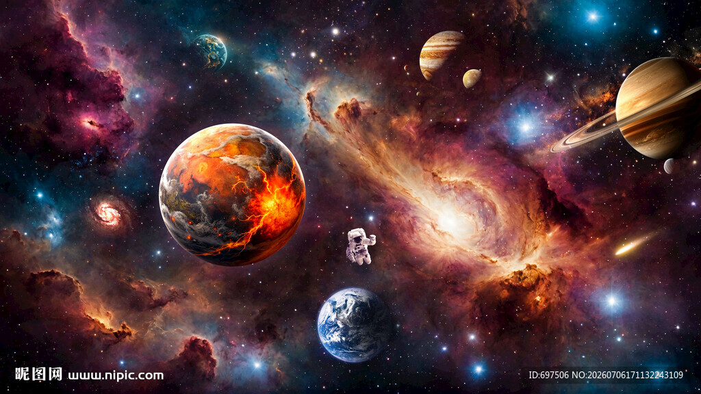 宇宙星球外太空黑洞银河星空背景