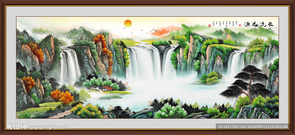 酒店大堂山水画