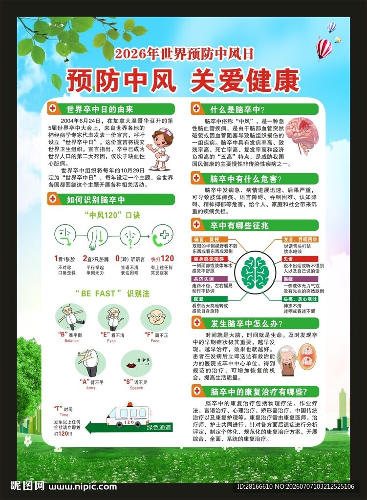 世界预防中风日海报
