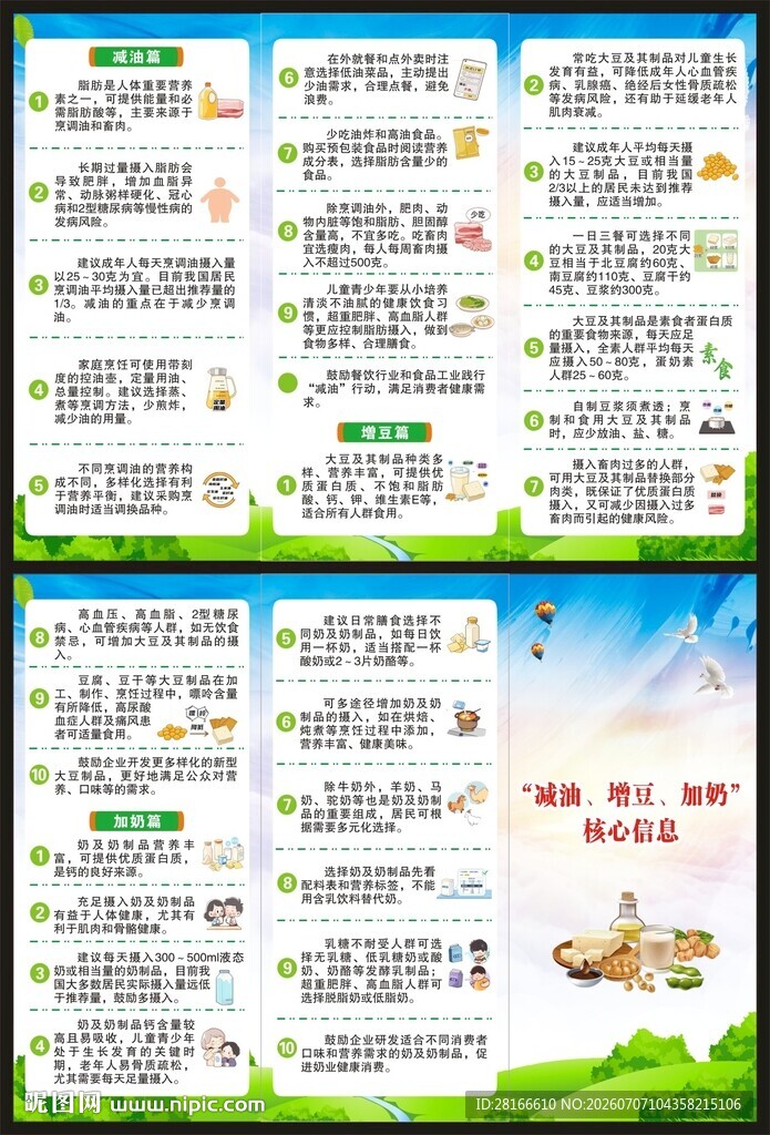 减油增豆加奶核心信息三折页