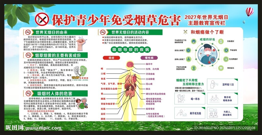 世界无烟日宣传栏