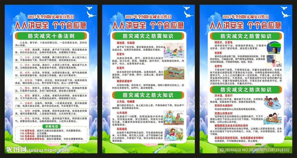 防灾减灾日展板