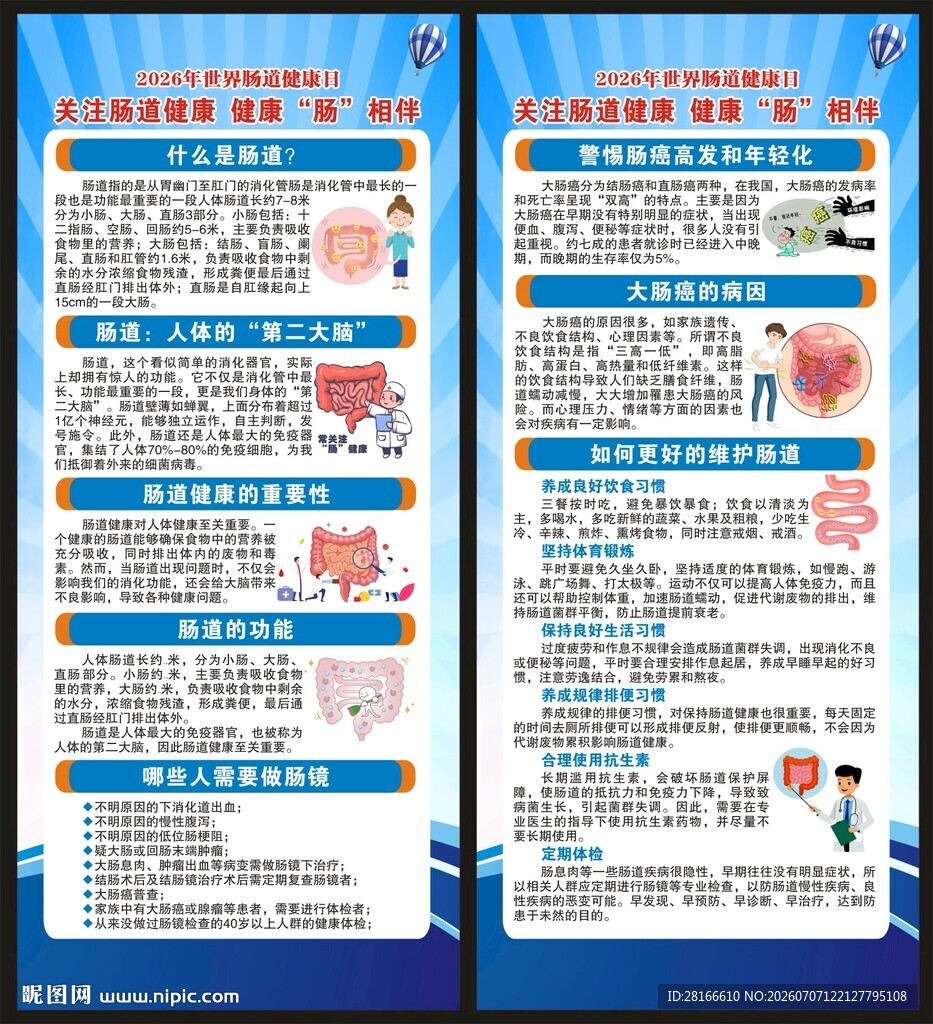 世界肠道健康日展架