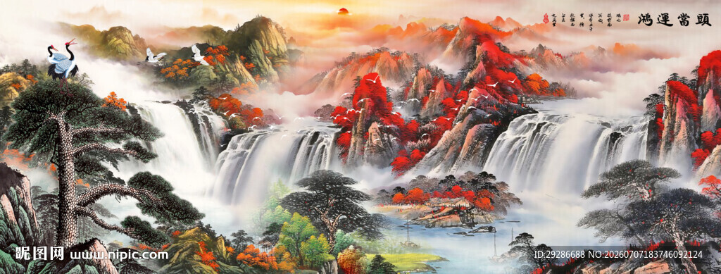 鸿运当头国画