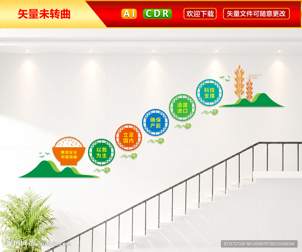 粮食安全楼道文化墙