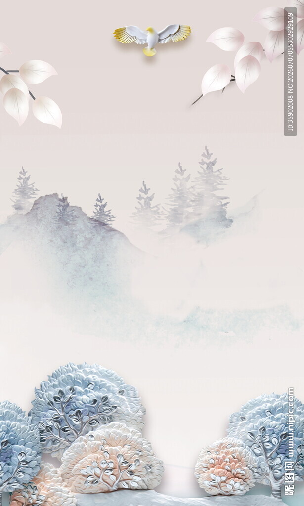 冬日雪景中的多彩山石