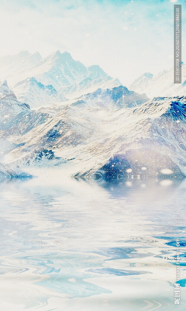 梦幻冰川湖与巍峨雪山