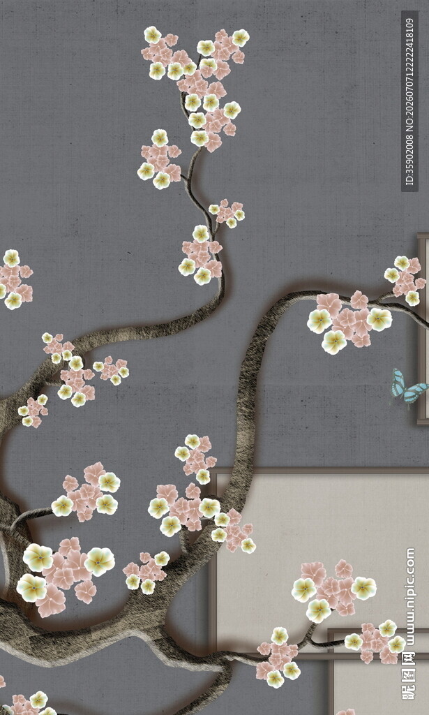 中式花枝摆件雅致韵味