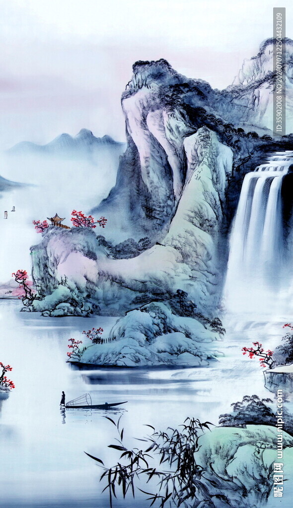 水墨山水间的诗意景致