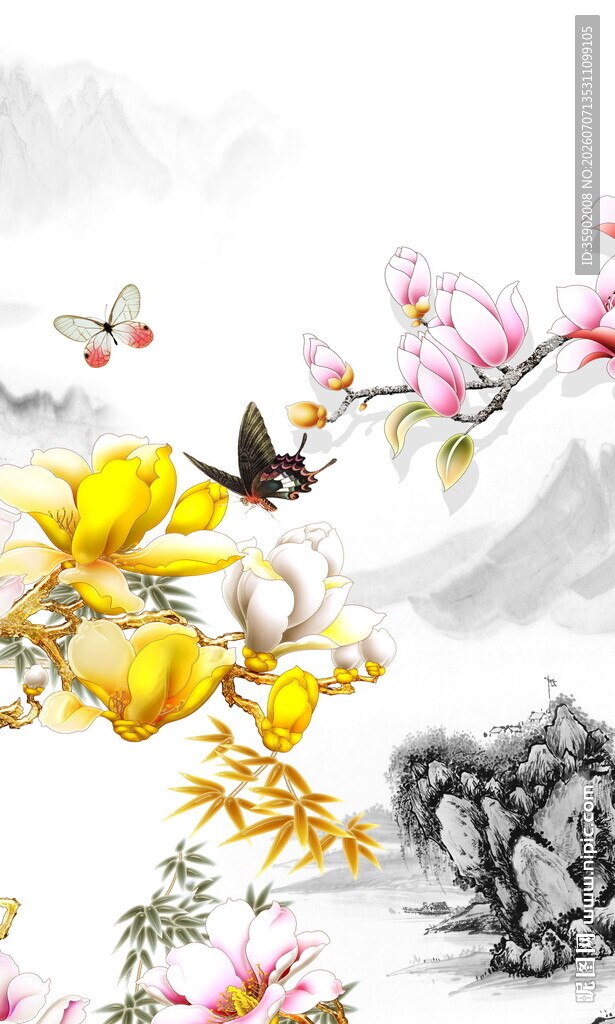 中式花鸟图雅致自然韵味