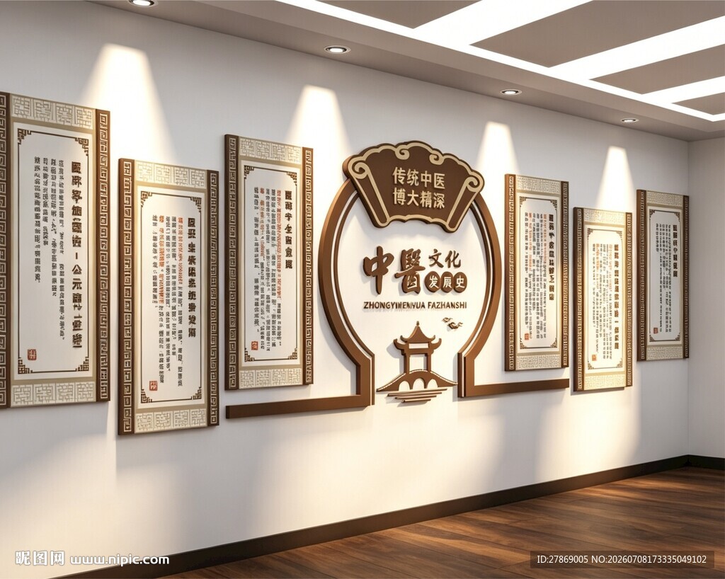 中医发展历史文化墙展板
