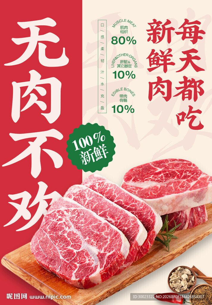 新鲜牛排海报