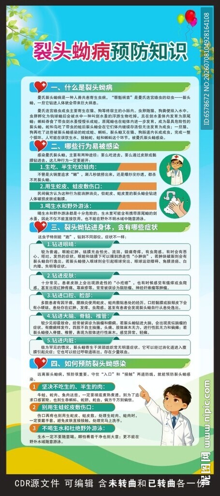 裂头蚴病健康教育展架