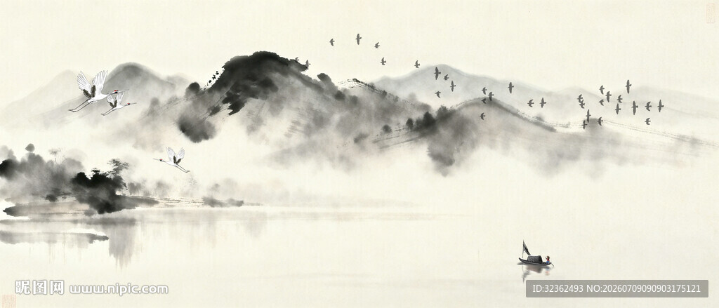 水墨画山水