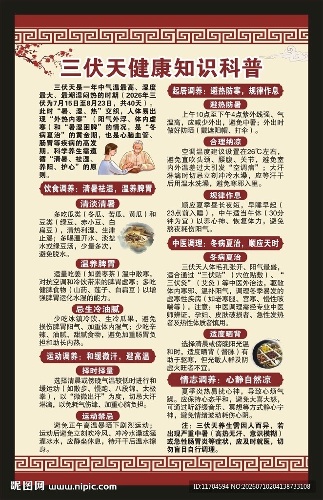 三伏天养生知识海报