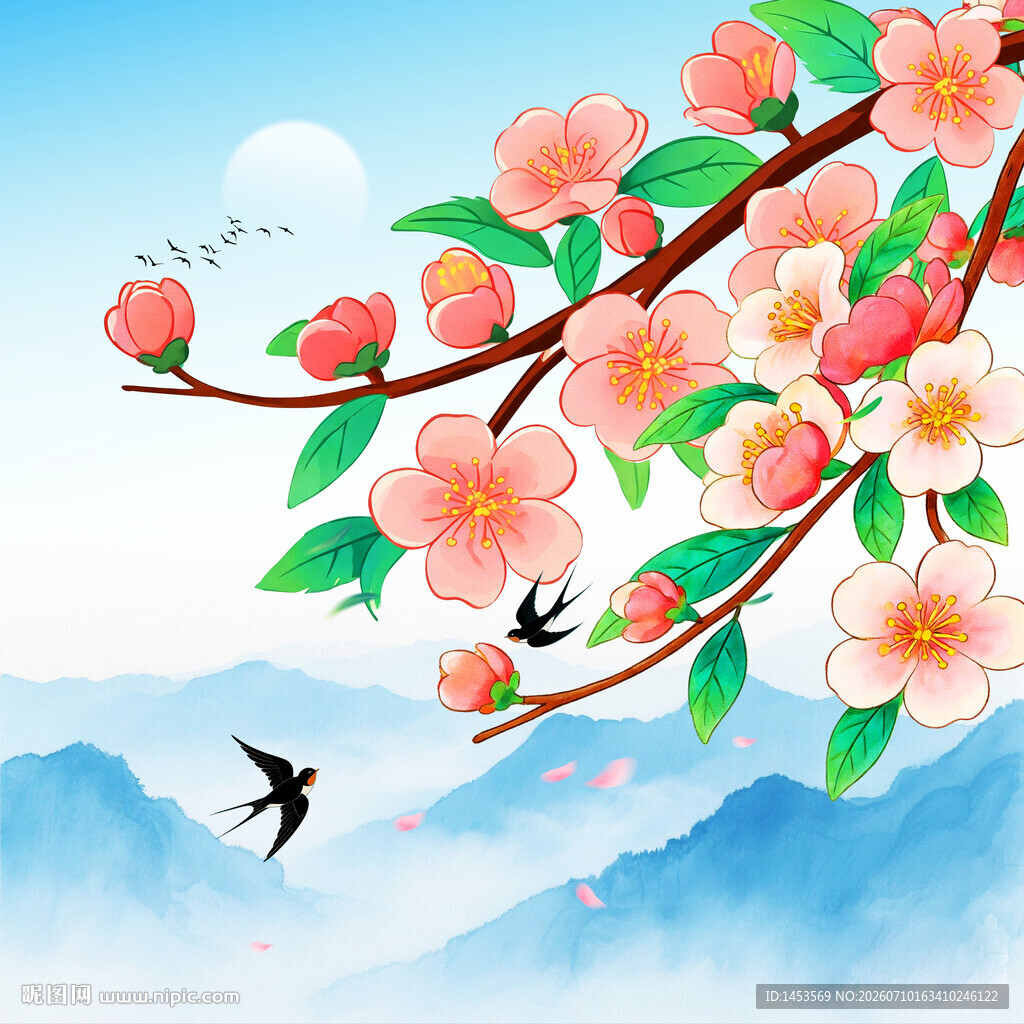 桃花树枝