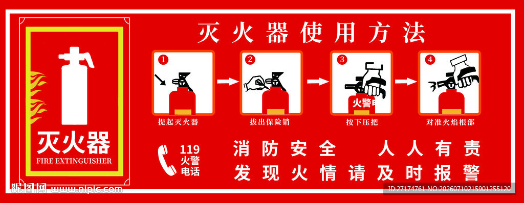 灭火器使用方法