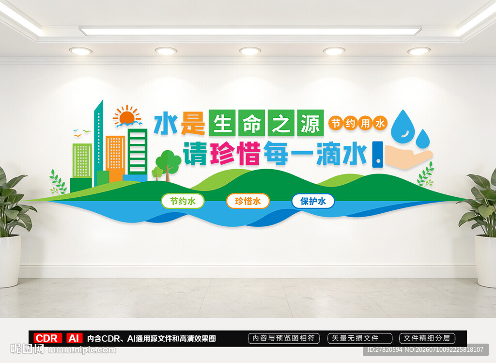 珍惜用水文化墙
