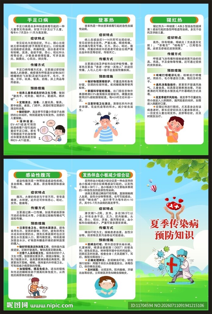 夏季健康教育知识三折页