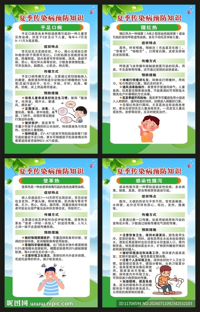 夏季传染病预防知识展板