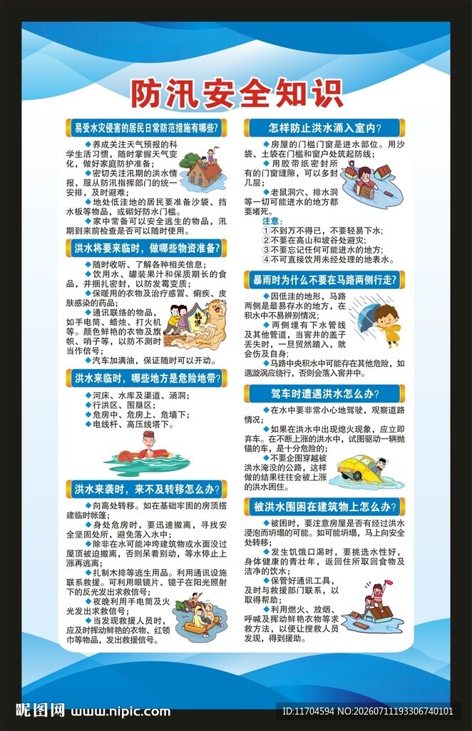 防洪防汛知识海报