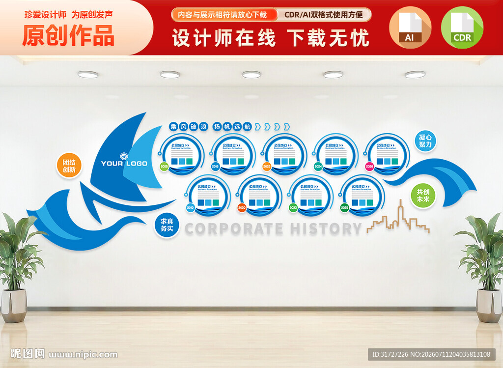 企业发展历程文化墙