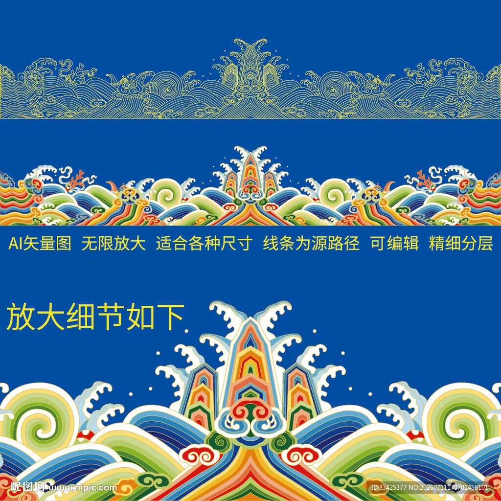 龙袍官服海水江崖刺绣纹包装设计