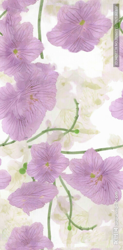 淡紫色花卉特写画面