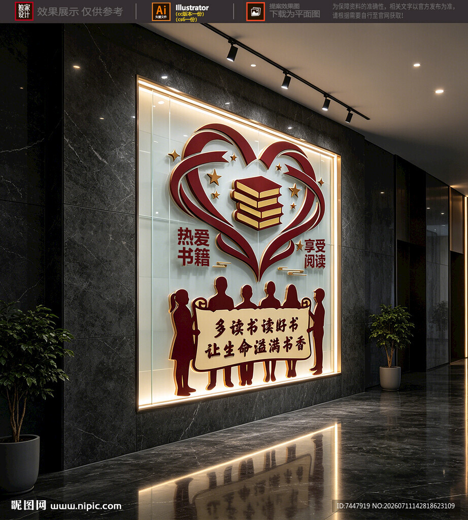 阅读文化墙展示