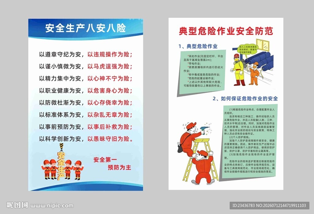 八安八险及安全操作规章牌