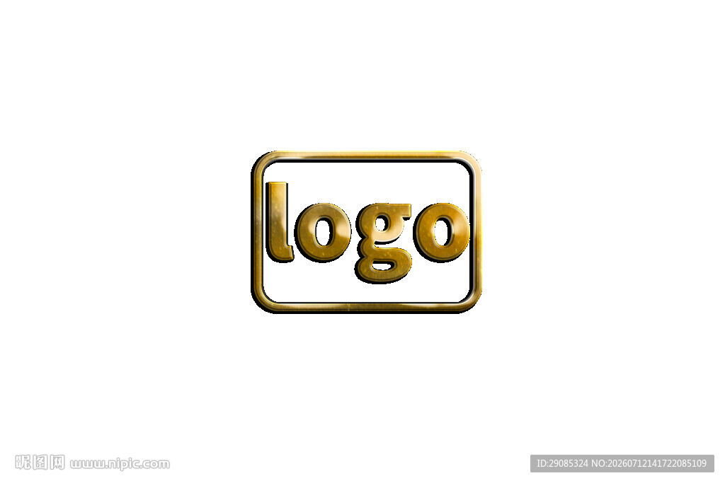 金色立体logo设计展示