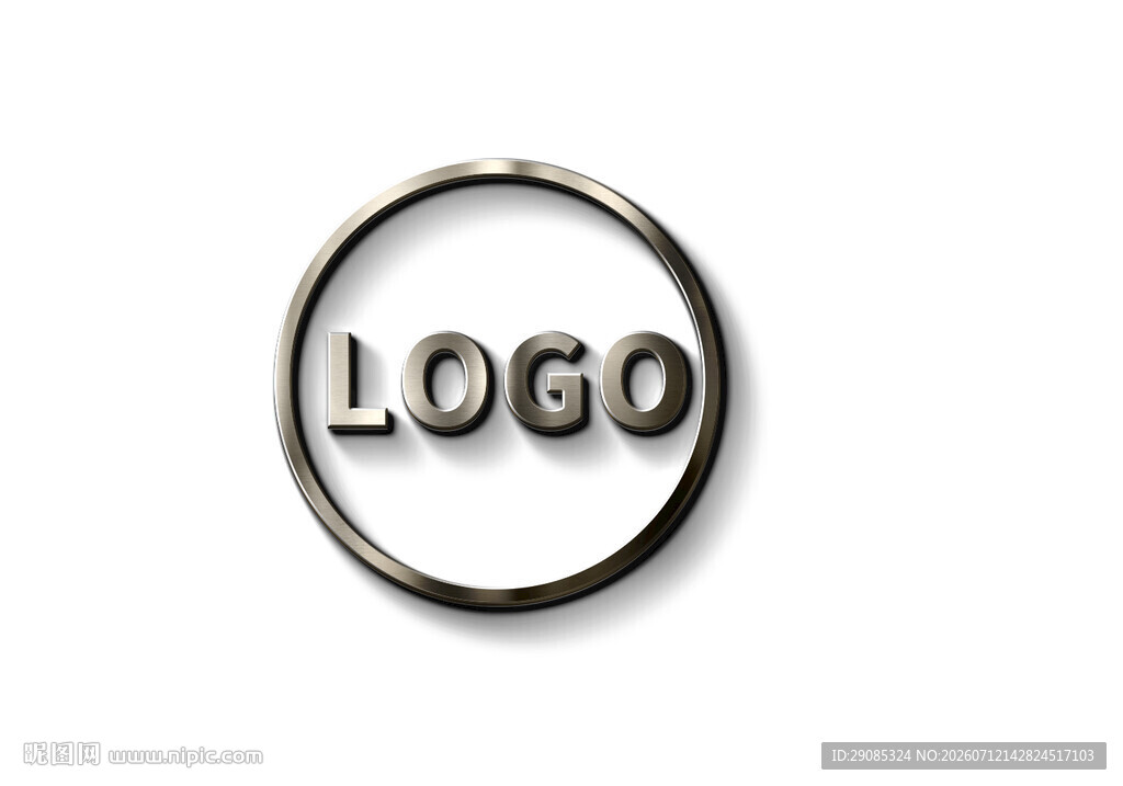 金属质感圆形LOGO展示