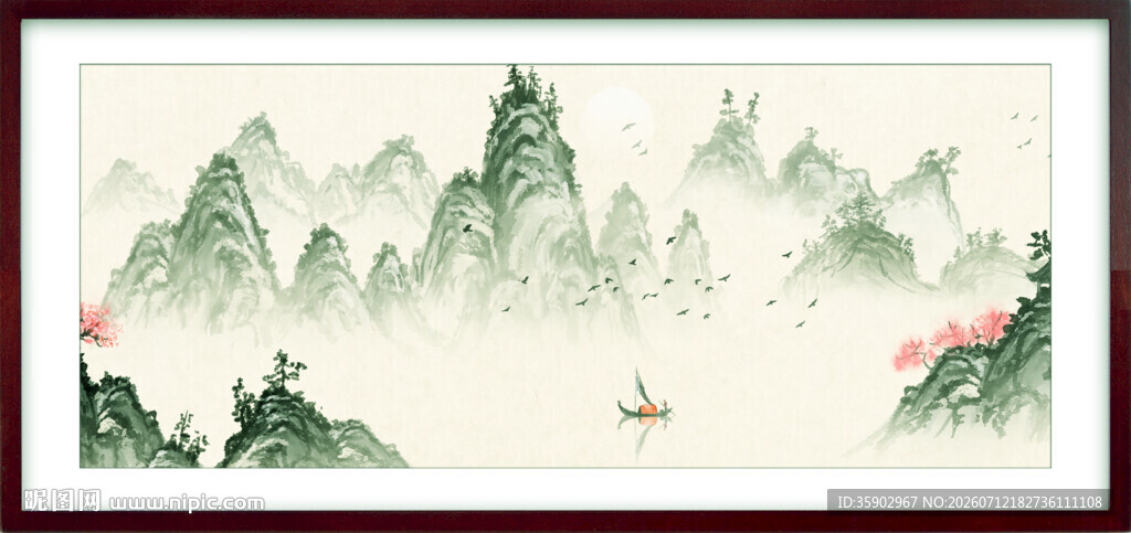 水墨山水间的诗意画卷