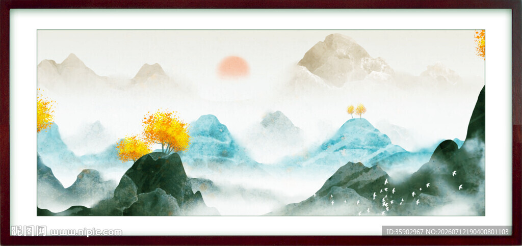 中式山水风景图