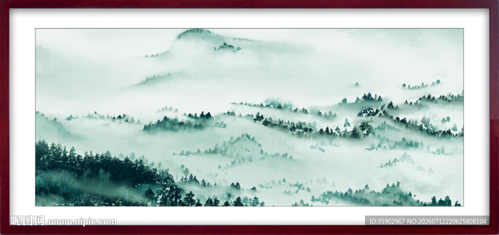 水墨山水国画风景图