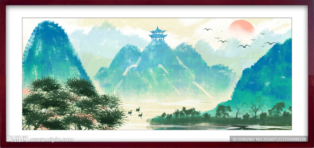 山水国画风景图