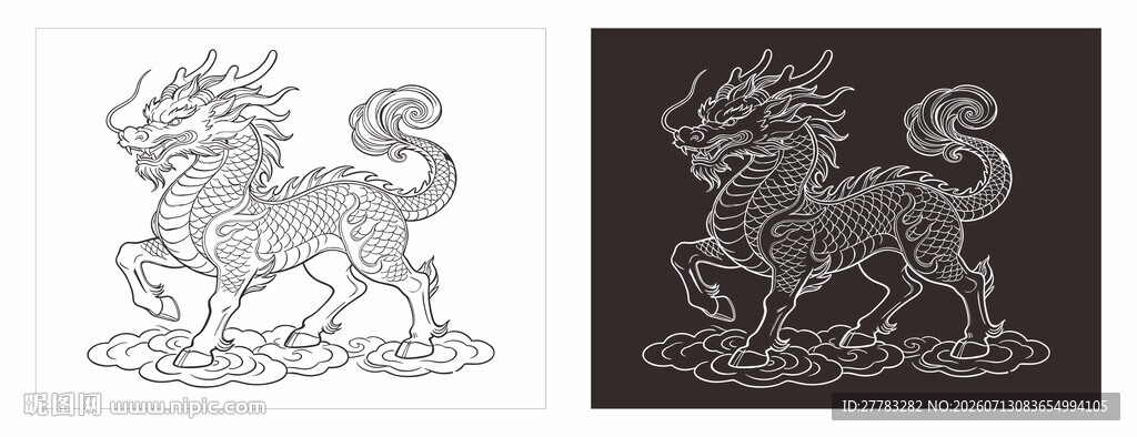 麒麟图案设计稿