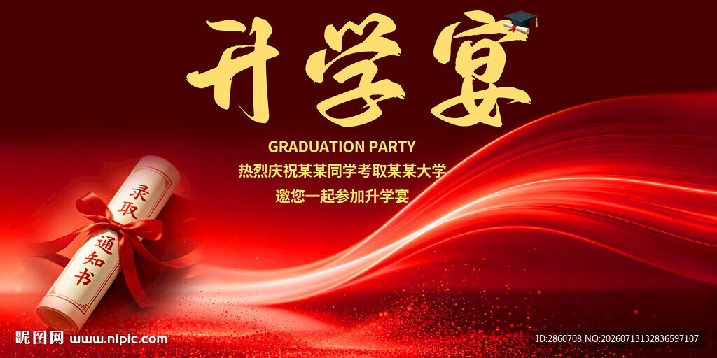 喜庆升学宴宣传背景图